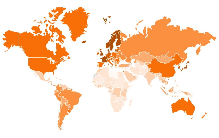 Sustainable Competitiveness Index World Map 2022